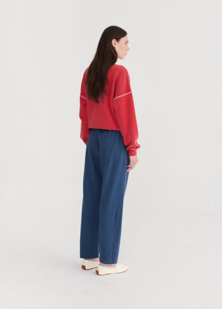 bobo choses adults - pleated trousers, blue - Lubus & moi