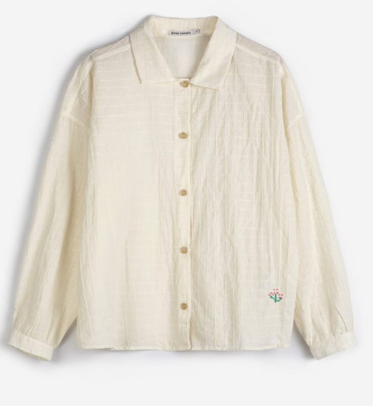 bobo choses adults - square collar blouse, ecru - Lubus & moi