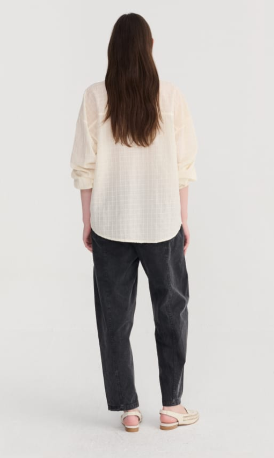 bobo choses adults - square collar blouse, ecru - Lubus & moi