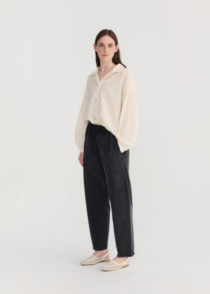 bobo choses adults - square collar blouse, ecru - Lubus & moi