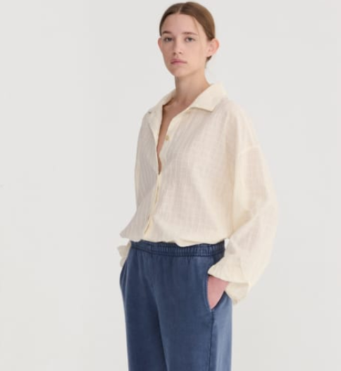 bobo choses adults - square collar blouse, ecru - Lubus & moi