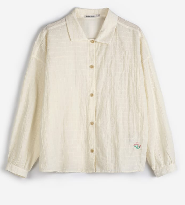 bobo choses adults - square collar blouse, ecru - Lubus & moi