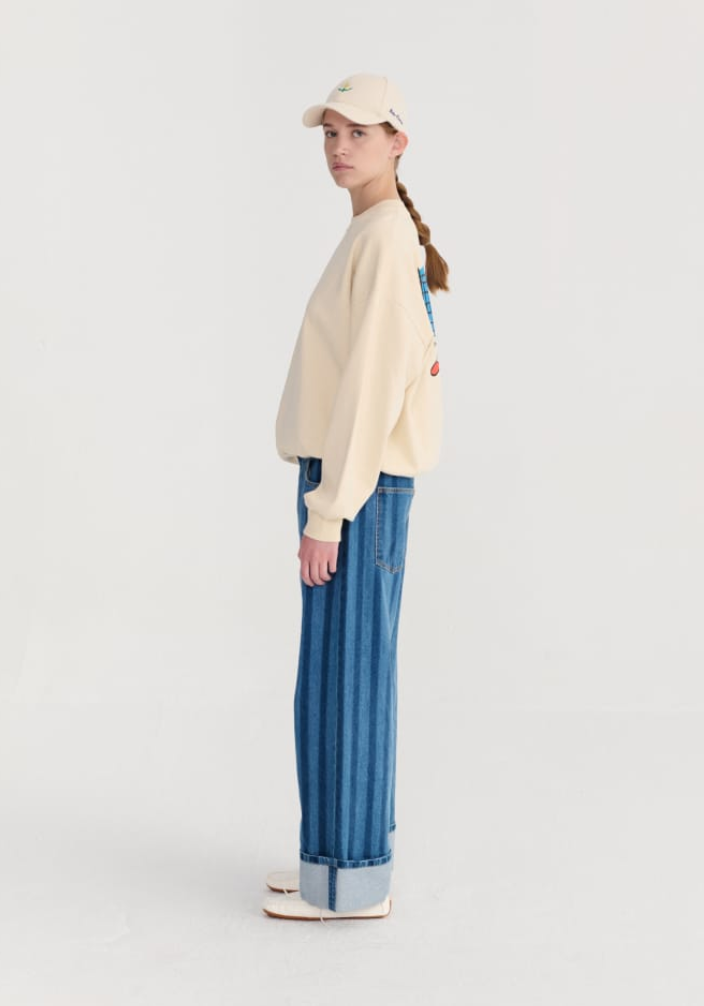 bobo choses adults - striped wideleg denim pants - Lubus & moi