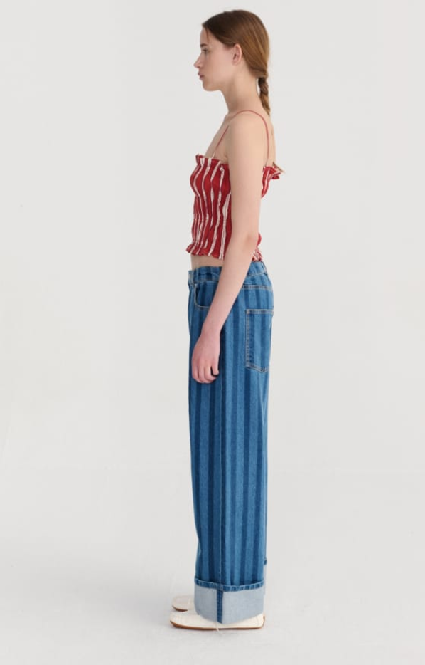 bobo choses adults - striped wideleg denim pants - Lubus & moi