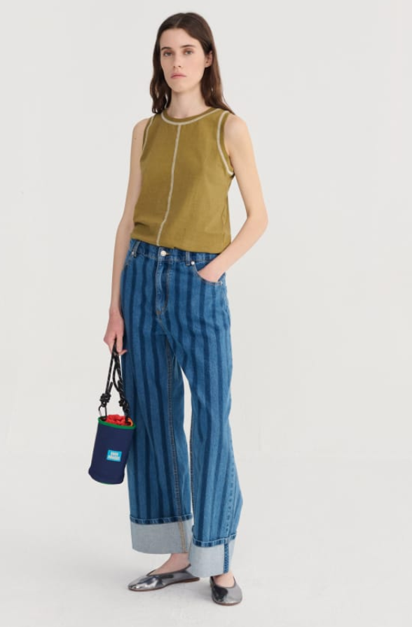 bobo choses adults - striped wideleg denim pants - Lubus & moi