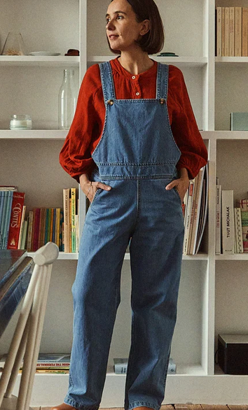 poudreorganic - salopette quetsche, denim blue - Lubus & moi