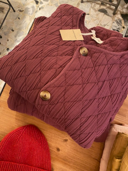 poudreorganic - veste millet, maroon bordeaux - Lubus & moi
