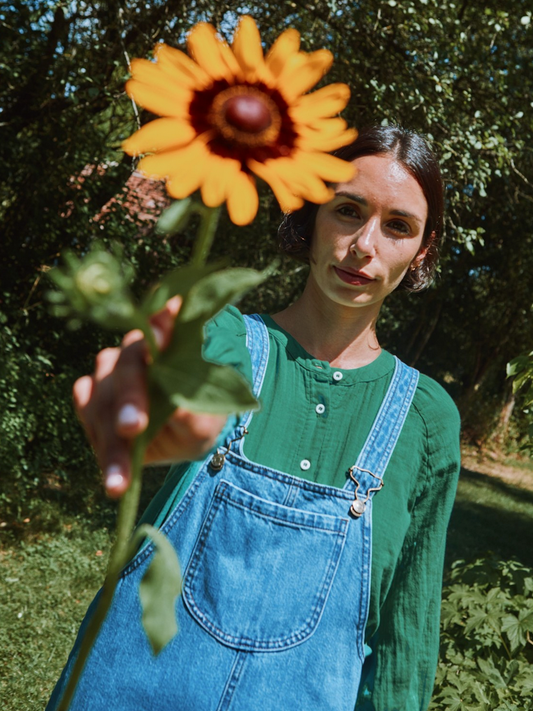 poudreorganic - blouse onagre grass green - Lubus & moi