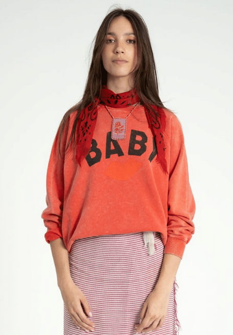 sisters department - sweatshirt, washed red, baby print - Lubus & moi