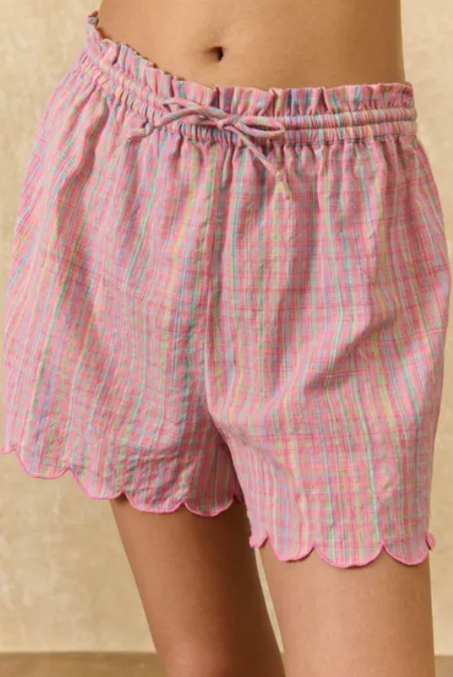louise misha - pajamas set minala, pink pomelo checks (set)