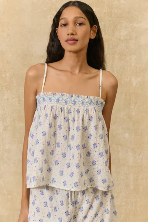 louise misha - pajamas set minala, cream flower dunes (set)
