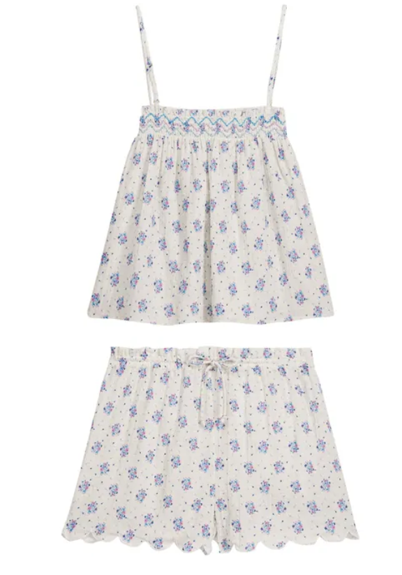 louise misha - pajamas set minala, cream flower dunes (set)