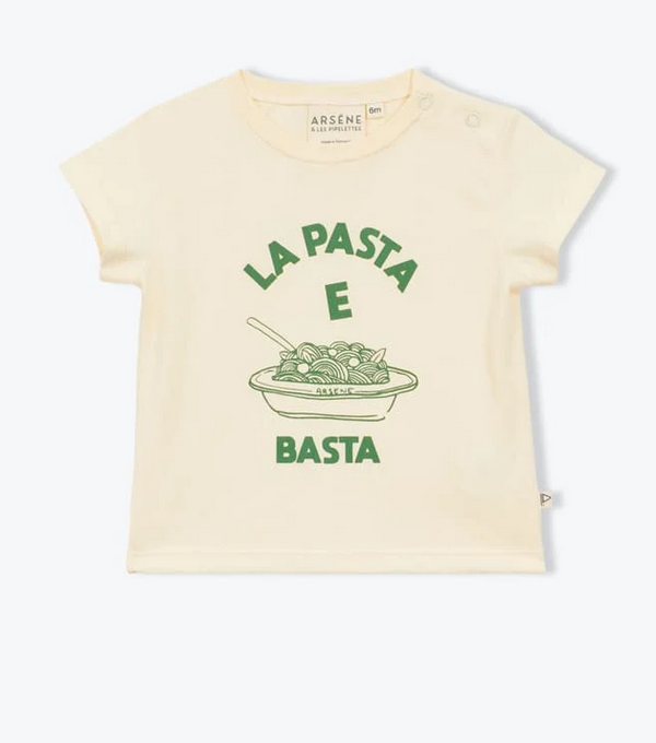 arsène et les pipelettes - shirt bebe pasta e basta, kaki