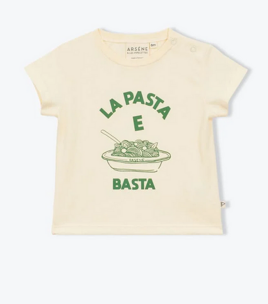 arsène et les pipelettes - shirt bebe pasta e basta, kaki