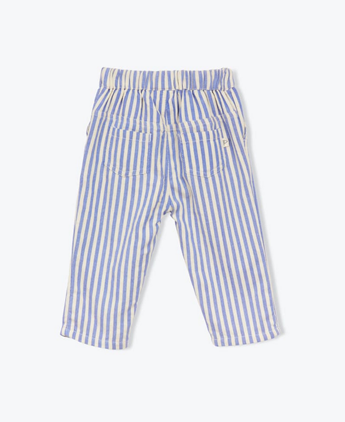 arsène et les pipelettes - pantalon bebe rayures transat, cobalt