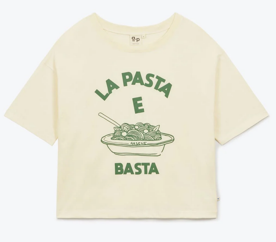 arsène et les pipelettes - shirt pasta e basta, kaki