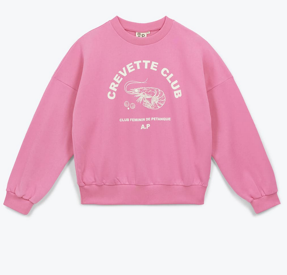 AP woman - sweat femme crevette club, rose