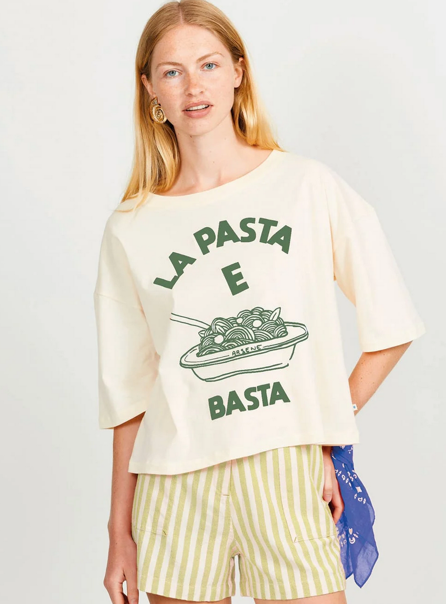 AP woman - shirt femme pasta e basta, kaki