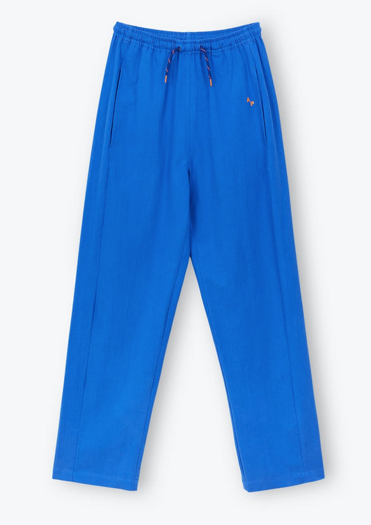 AP woman - pantalon femme coton rustique, cobalt