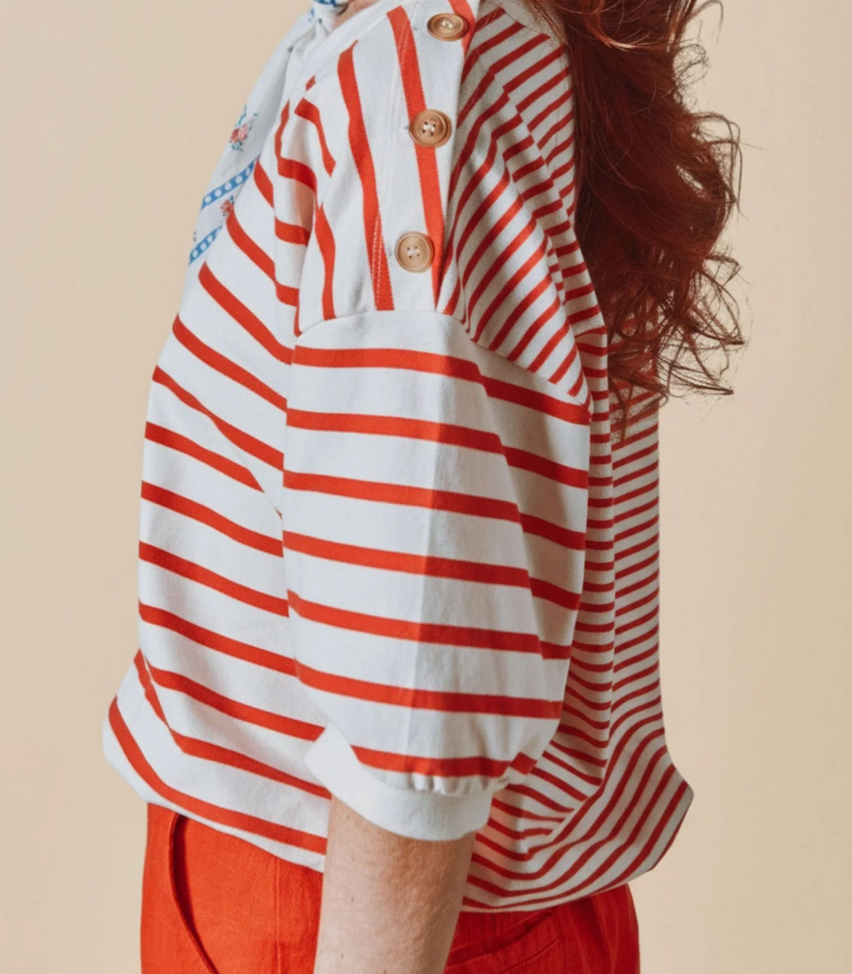 emile & ida femmes - sweat mariniere marin rouge