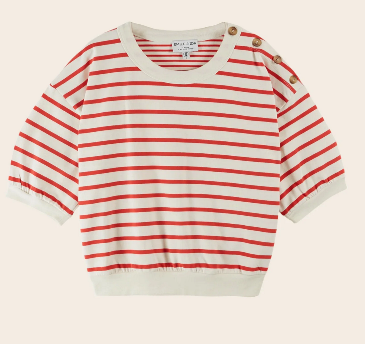 emile & ida femmes - sweat mariniere marin rouge