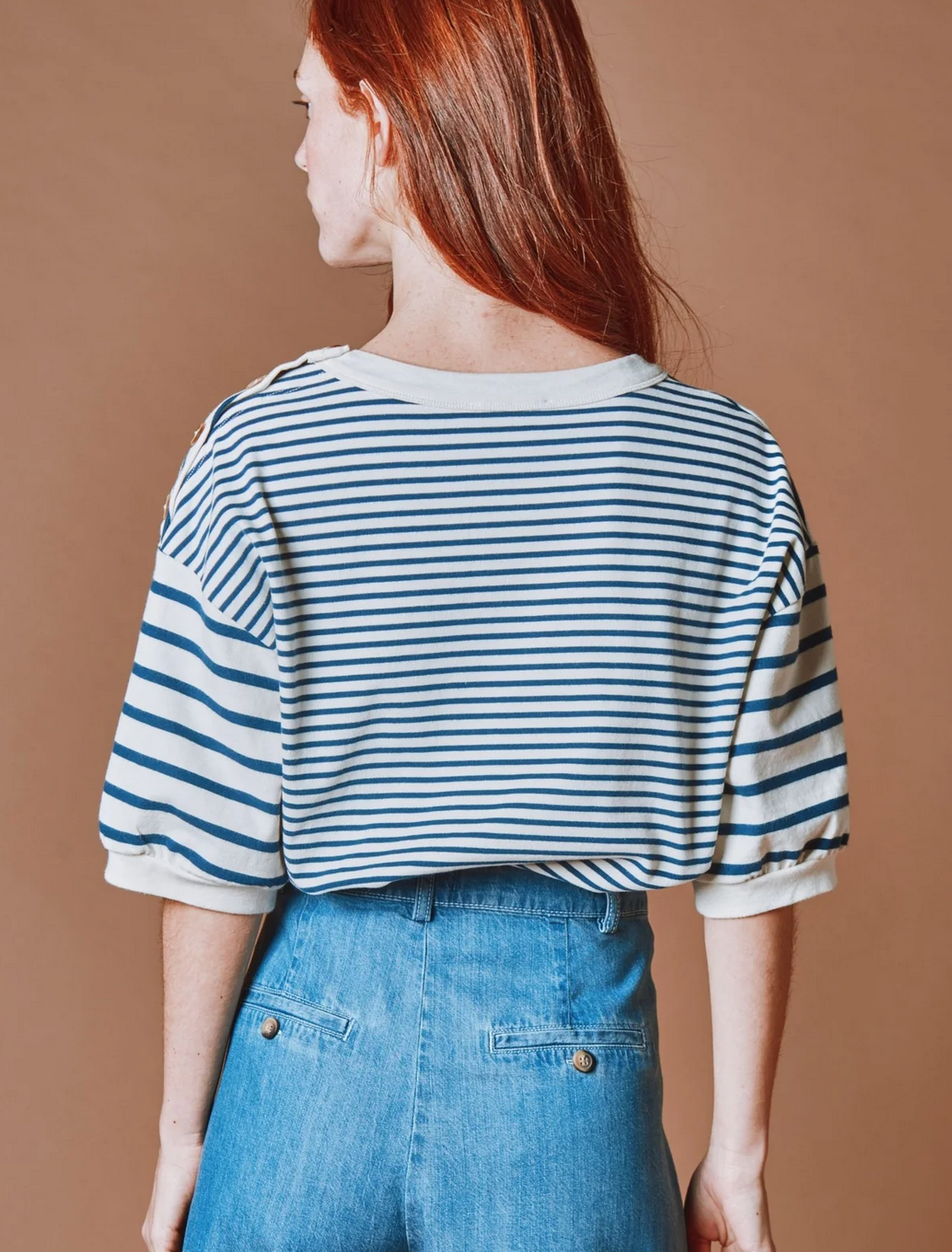 emile & ida femmes - sweat mariniere marin navy