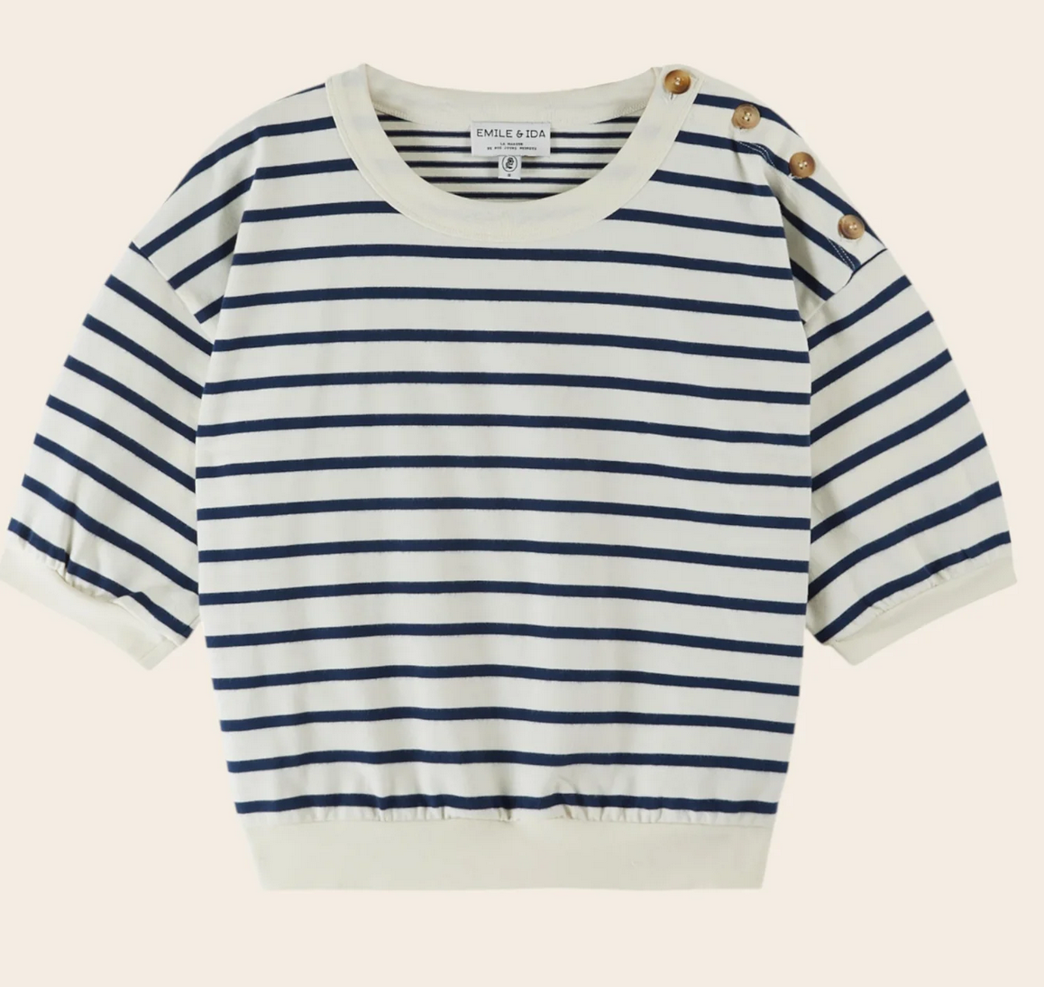 emile & ida femmes - sweat mariniere marin navy
