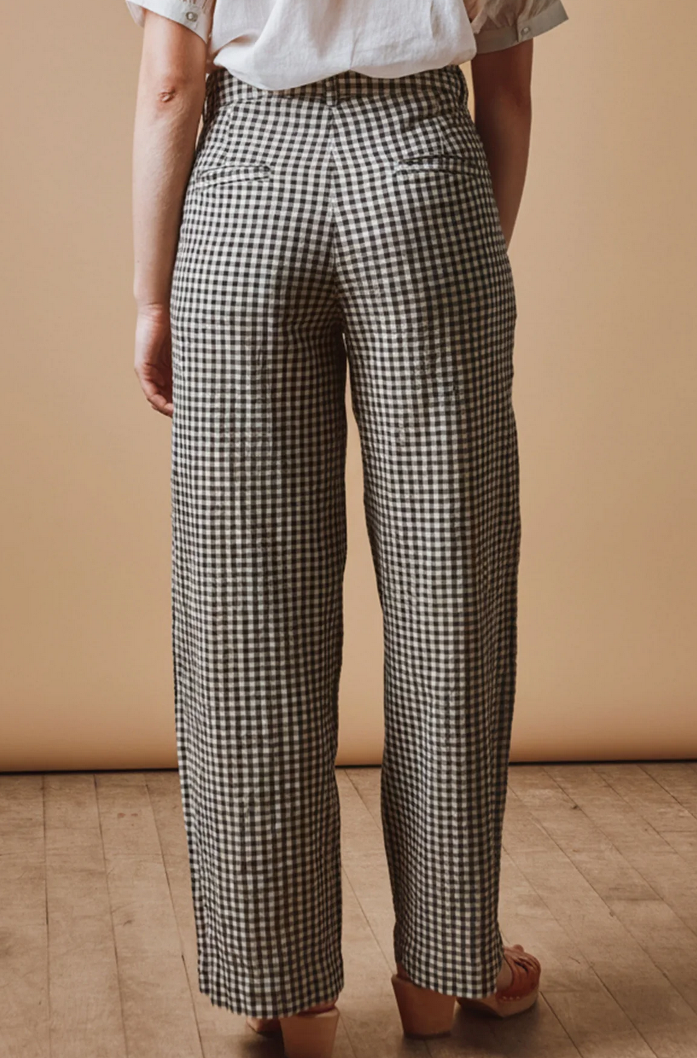 emile & ida femmes - pantalon ample vichy noir