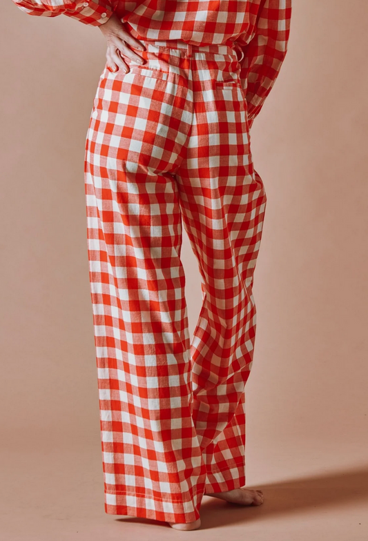 emile & ida femmes - pantalon vichy rouge