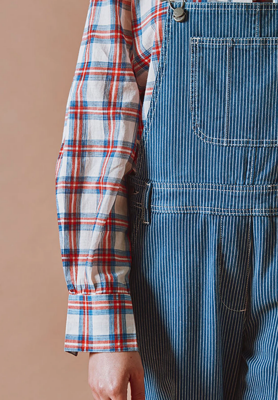 emile & ida femmes - salopette denim raye