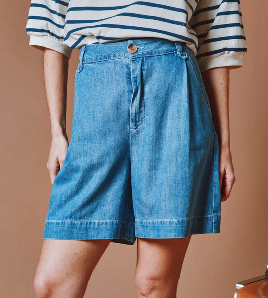 emile & ida femmes - bermuda shorts denim bleached