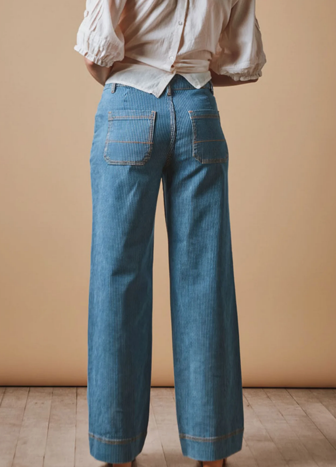 emile & ida femmes - pantalon denim raye