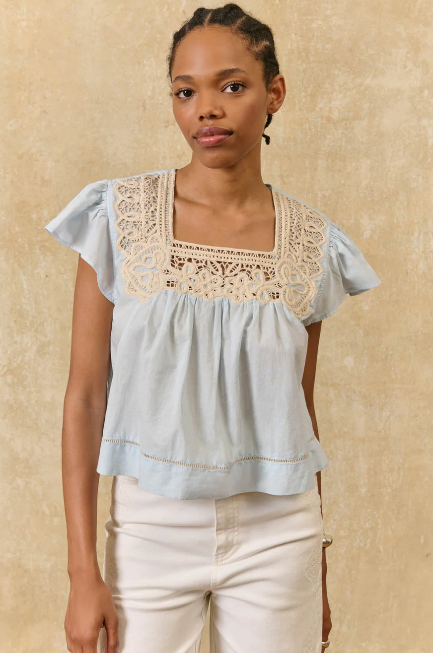 louise misha - blouse louvi, blue