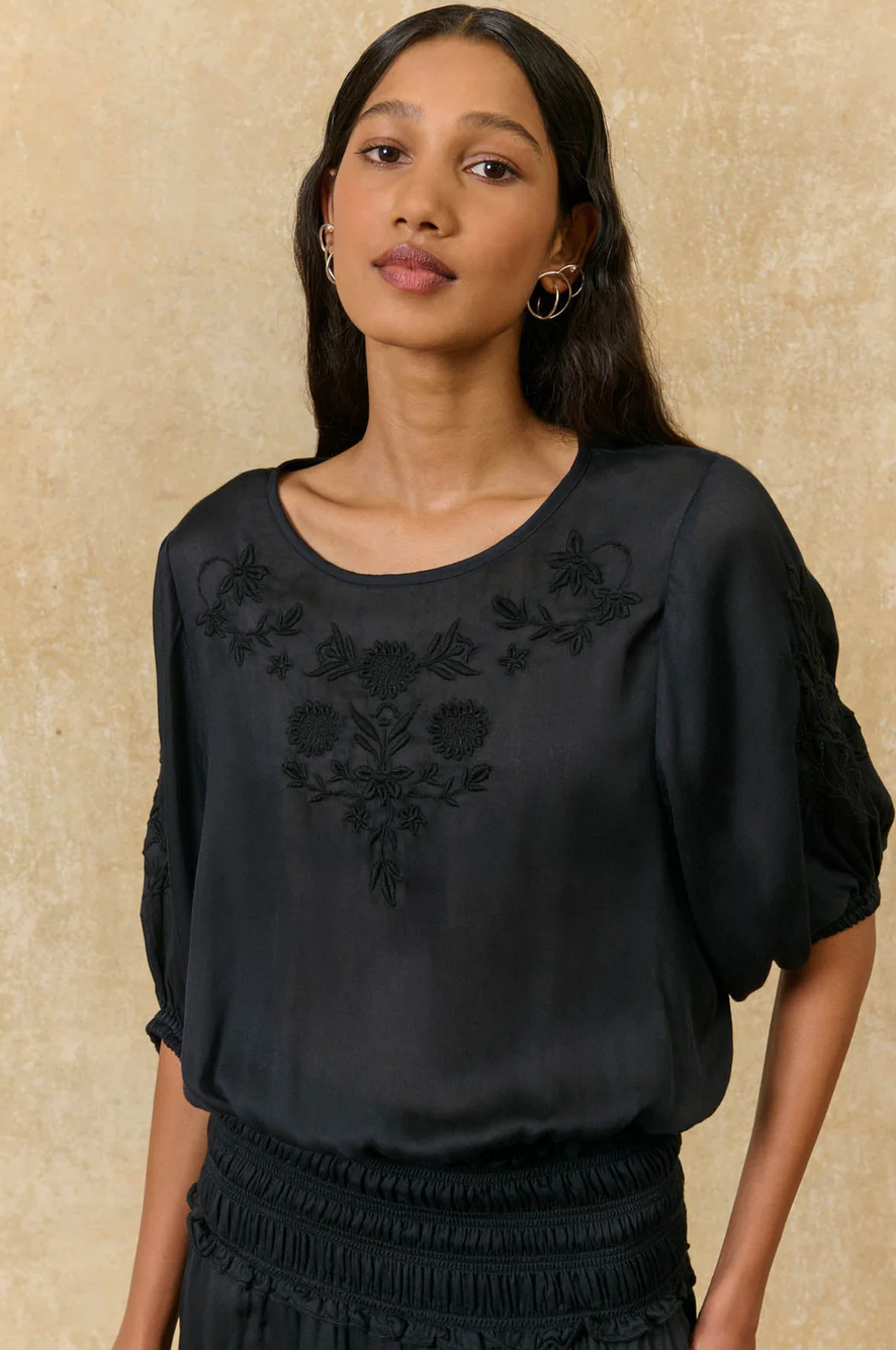 louise misha - blouse chayana, black