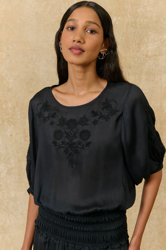 louise misha - blouse chayana, black