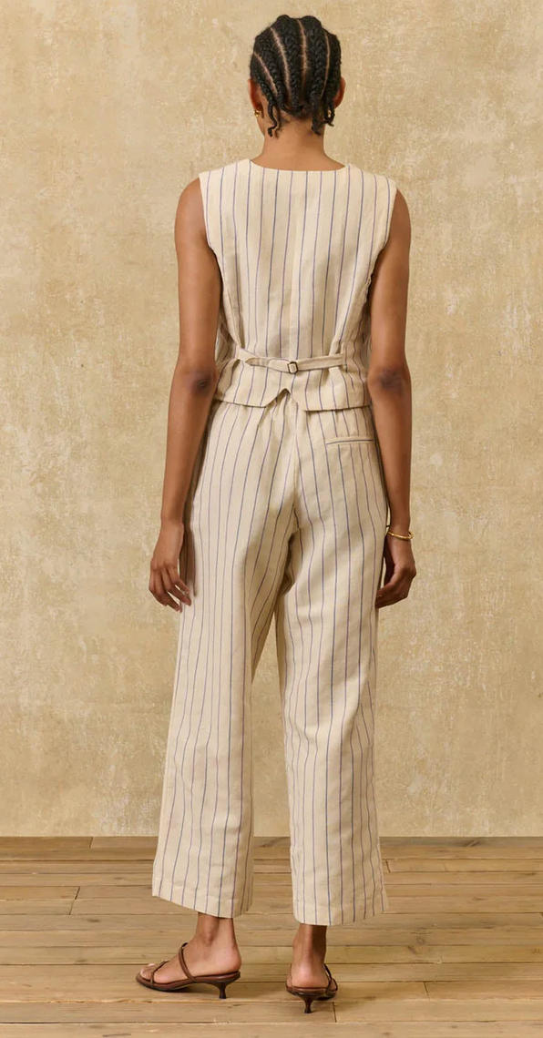 louise misha - waistcoat franckie, navy purple stripes