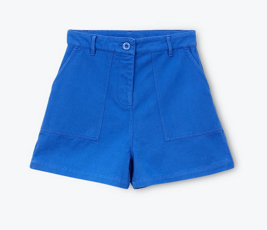 AP woman - short femme coton rustique, cobalt