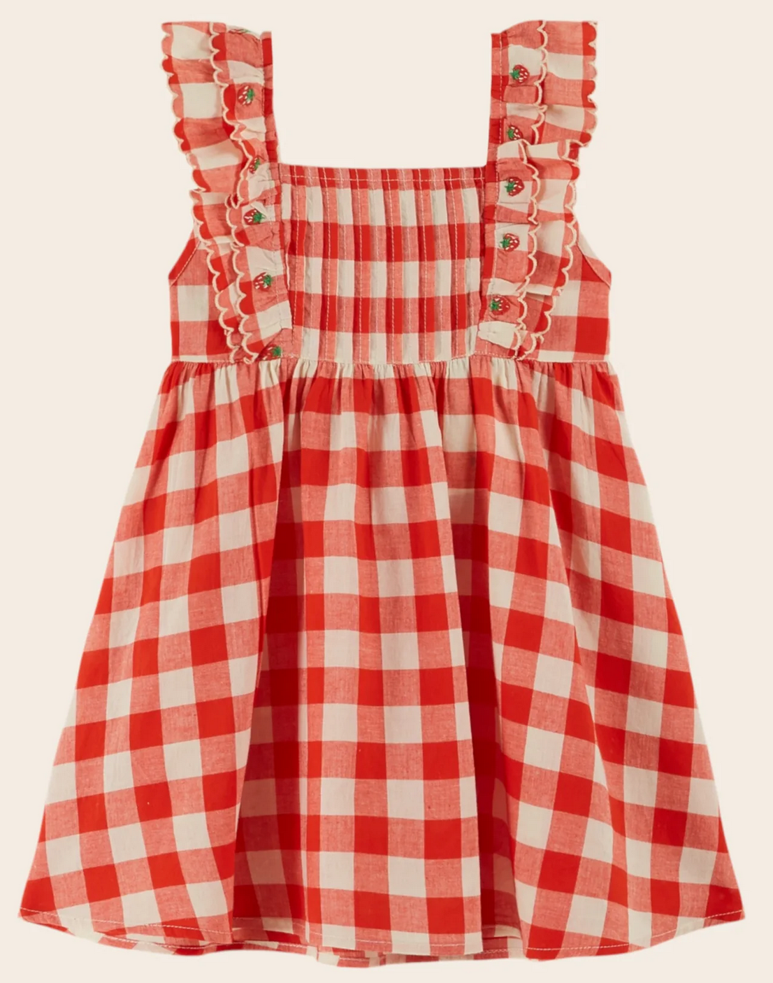 emile & ida enfants - robe carreau vichy rouge