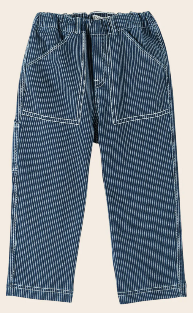 emile & ida enfants - pantalon denim raye
