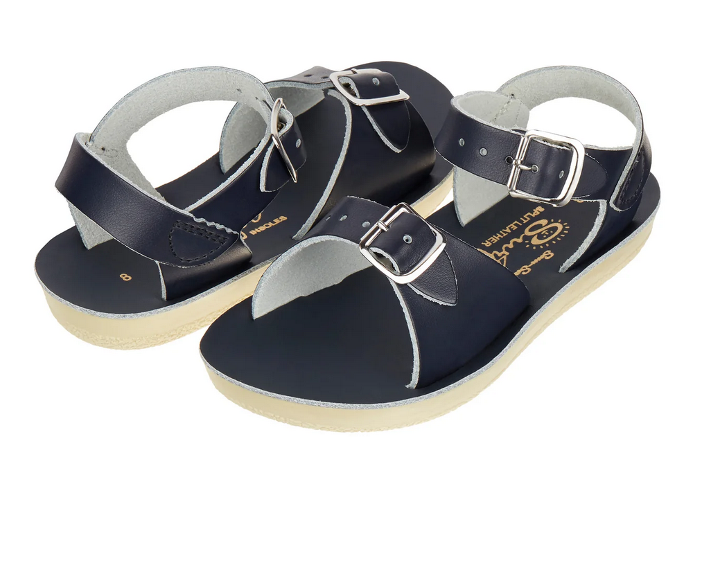 salt water sandals - kids surfer navy