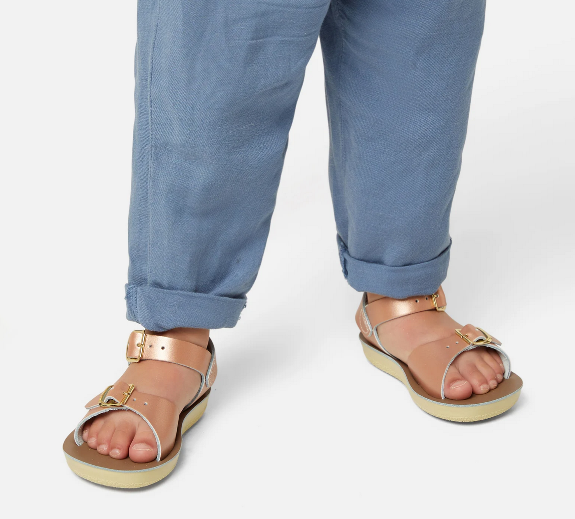 salt water sandals - kids surfer rose gold