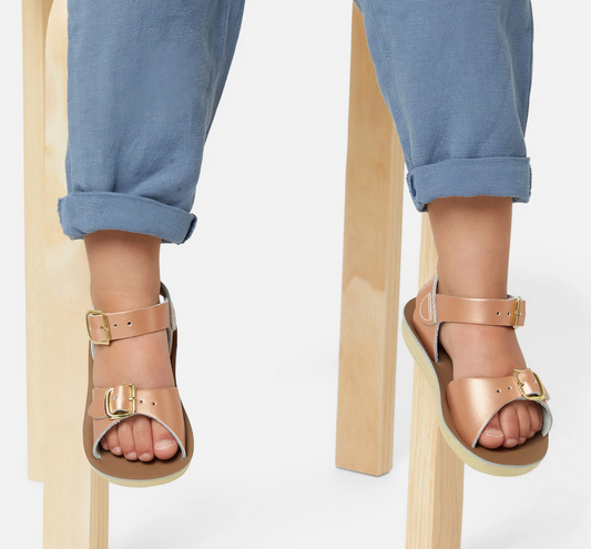 salt water sandals - kids surfer rose gold