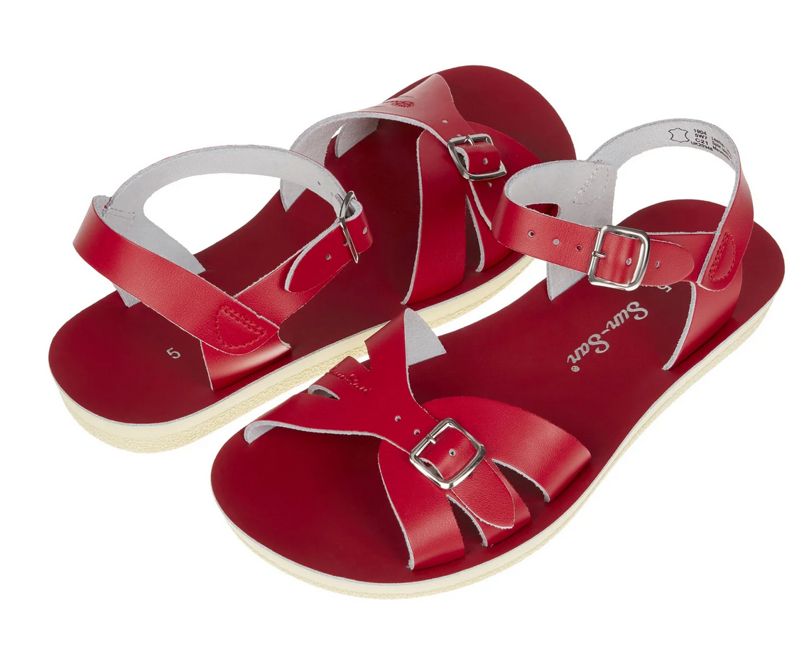 salt water sandals - adults boardwalk red