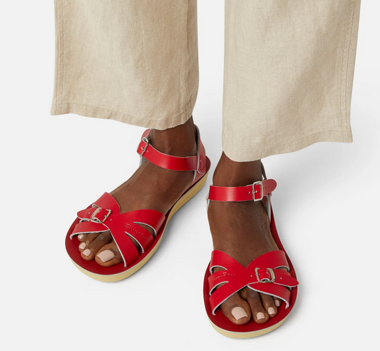 salt water sandals - adults boardwalk red