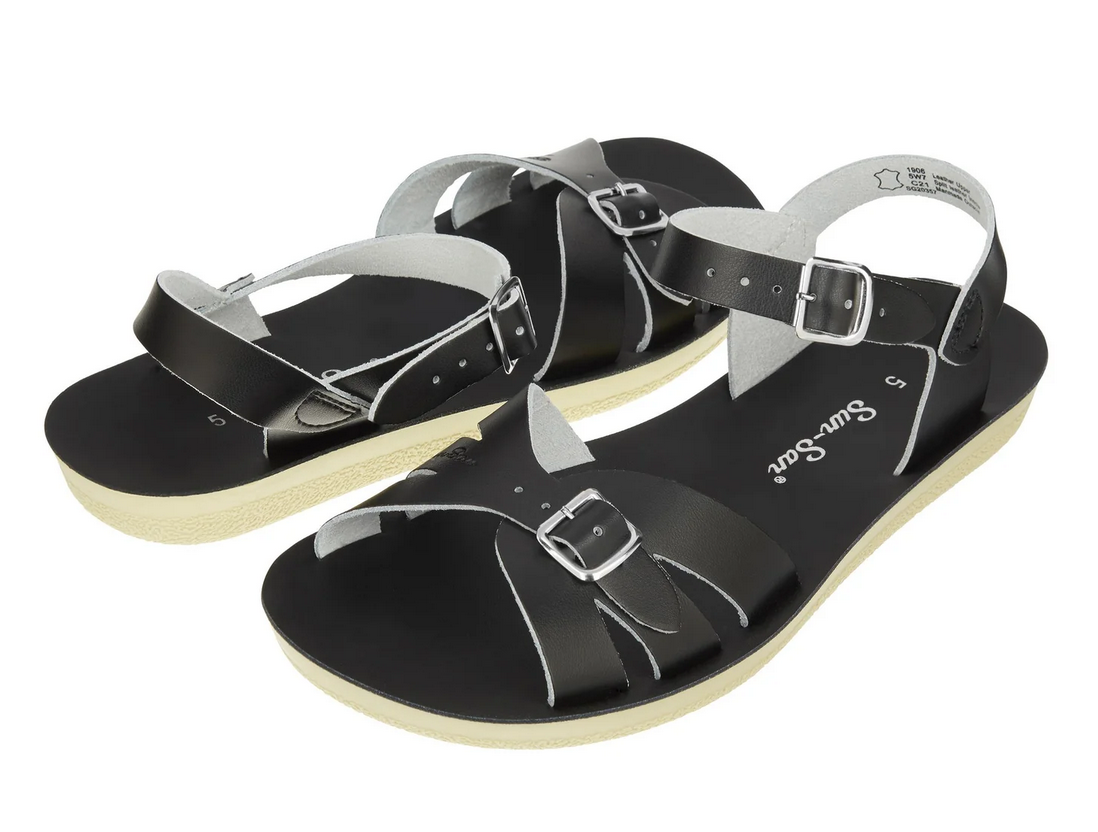 salt water sandals - adults boardwalk black