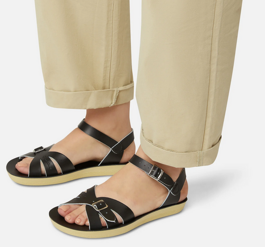 salt water sandals - adults boardwalk black