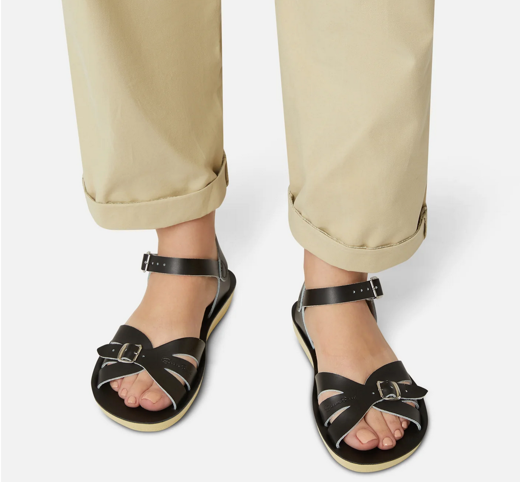 salt water sandals - adults boardwalk black