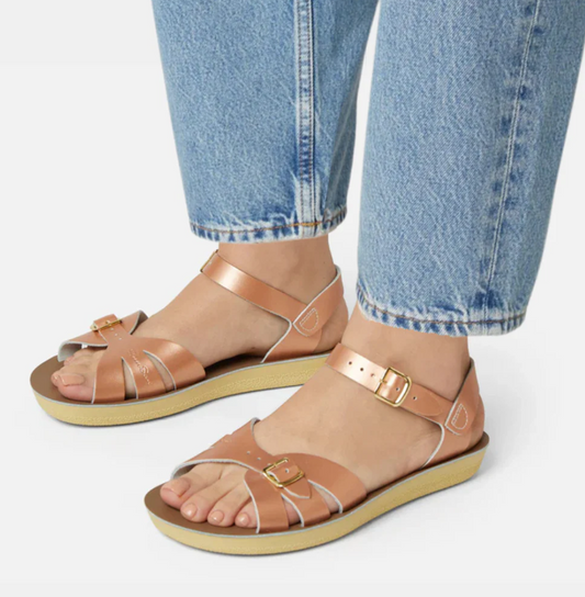 salt water sandals - adults boardwalk rose gold