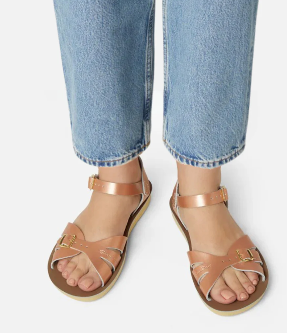 salt water sandals - adults boardwalk rose gold