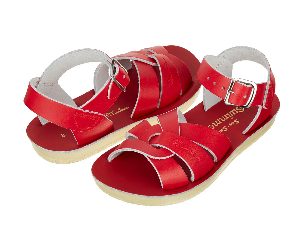 salt water sandals - kids swimmer red
